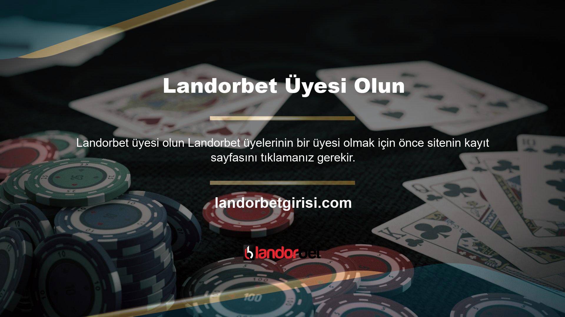 Sayfada açılan bir kayıt formu görünür ve bu kayıt formundaki bilgileri Landorbet üyelik kurallarına uygun olarak doğru bir şekilde doldurmanız gerekir